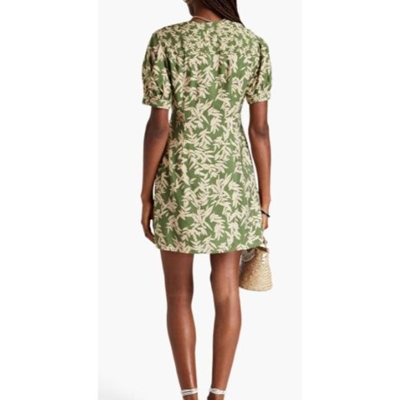 ba&sh Green Ruffled Wrap Mini Dress - Picture 2 of 9